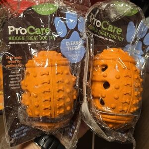 Set Of 2 ProCare Orange Hidden Treat Dog Toy
